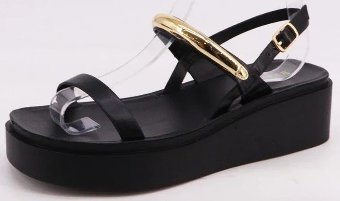 Gold Ring Wedge Sandal