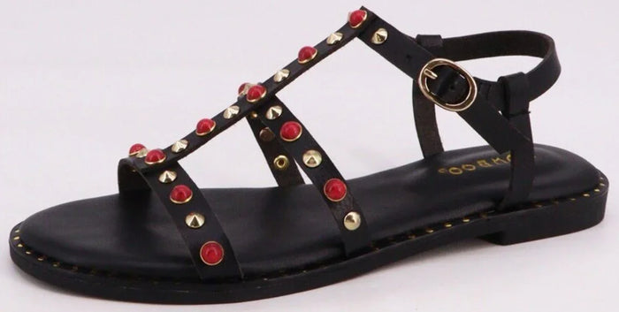 Stone Nail Head Flat Sandals