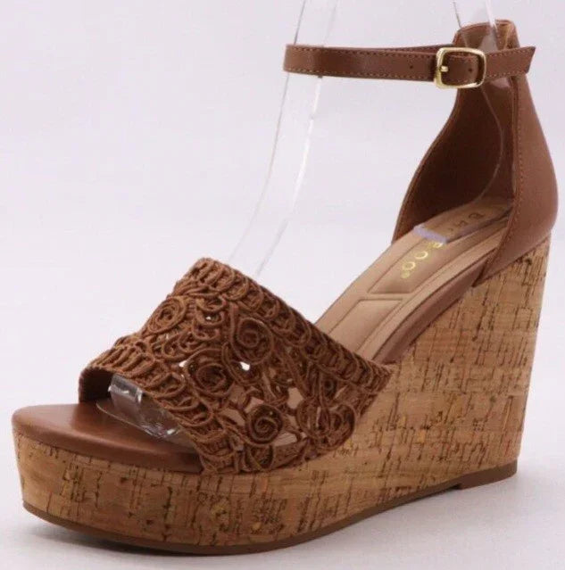 Ankle Strap Platform Wedge High Heel Dressy Sandal