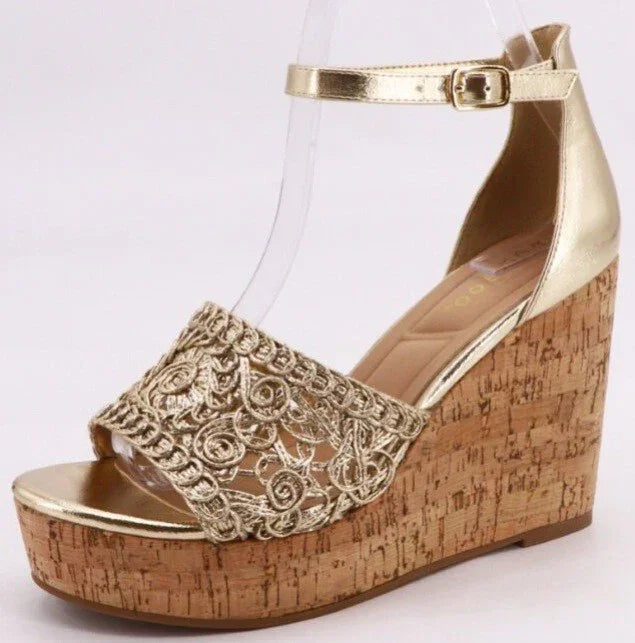 Ankle Strap Platform Wedge High Heel Dressy Sandal