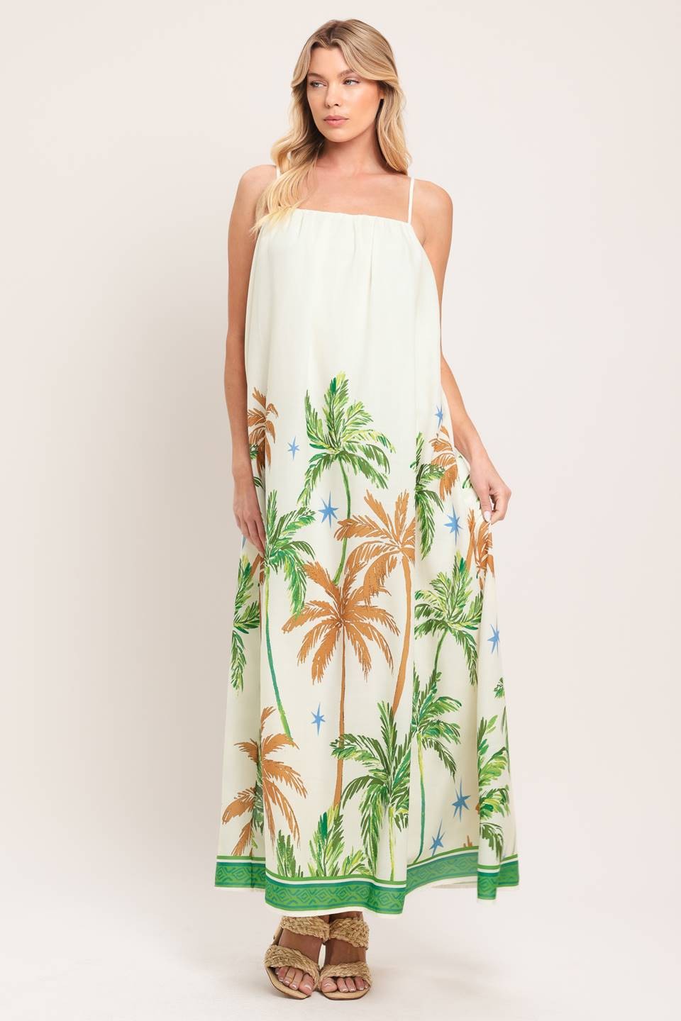 PALM TREE MAXI VACA DRESS