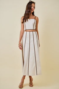 Piping Detail Skirt Set