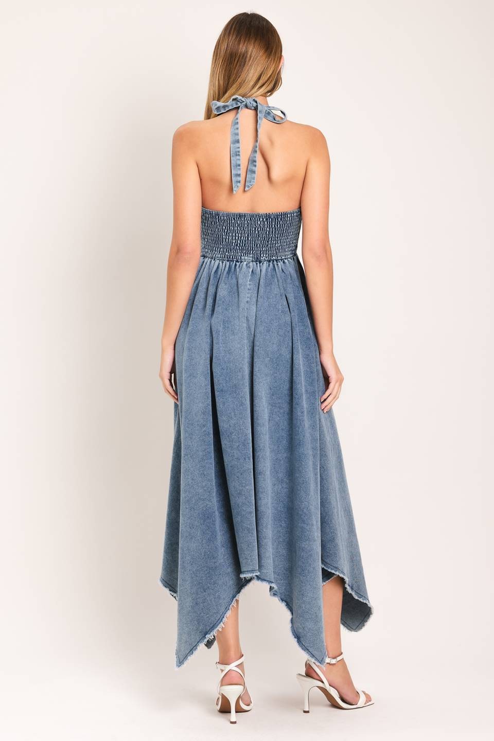 Denim Swing Halter Dress – Women's Denim Dress