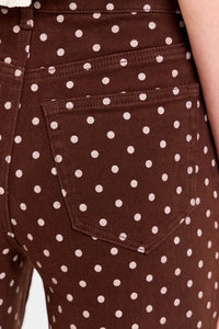 Dotted High Rise Wide Leg Jeans