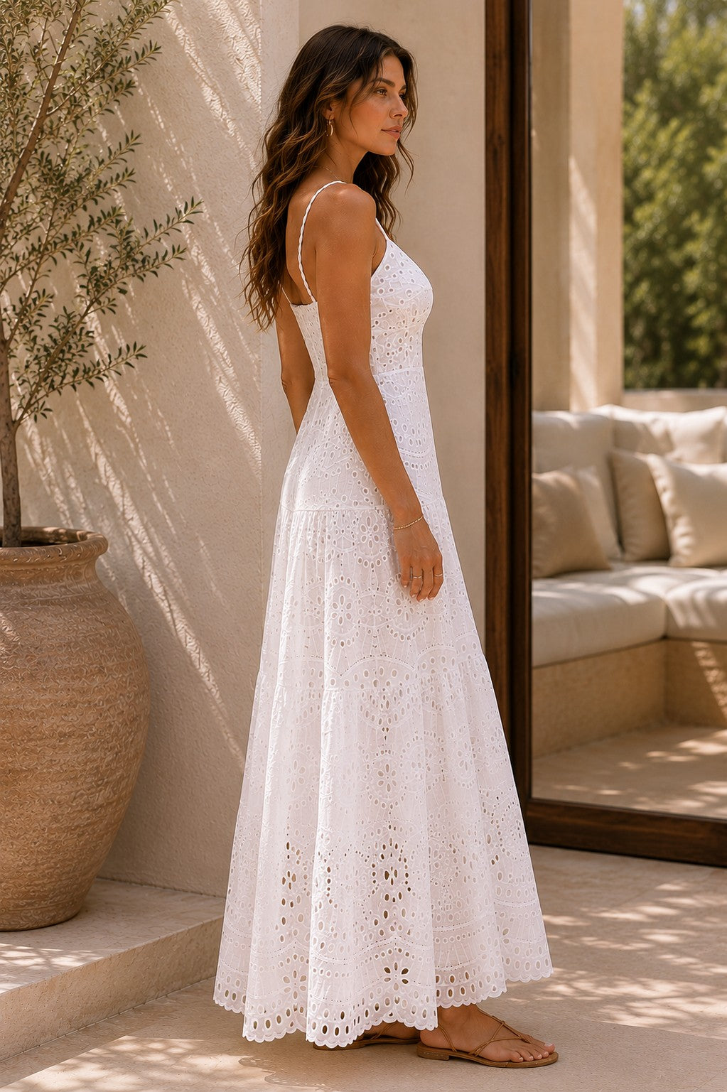 Coast Eyelet Tiered Maxi Dress