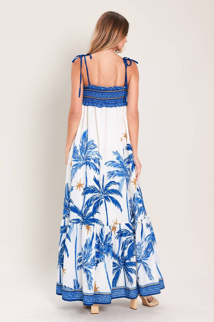 palm tree emily maxi dress