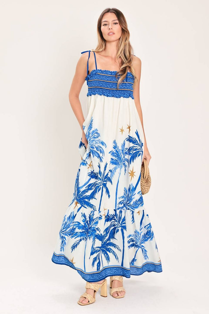 palm tree emily maxi dress