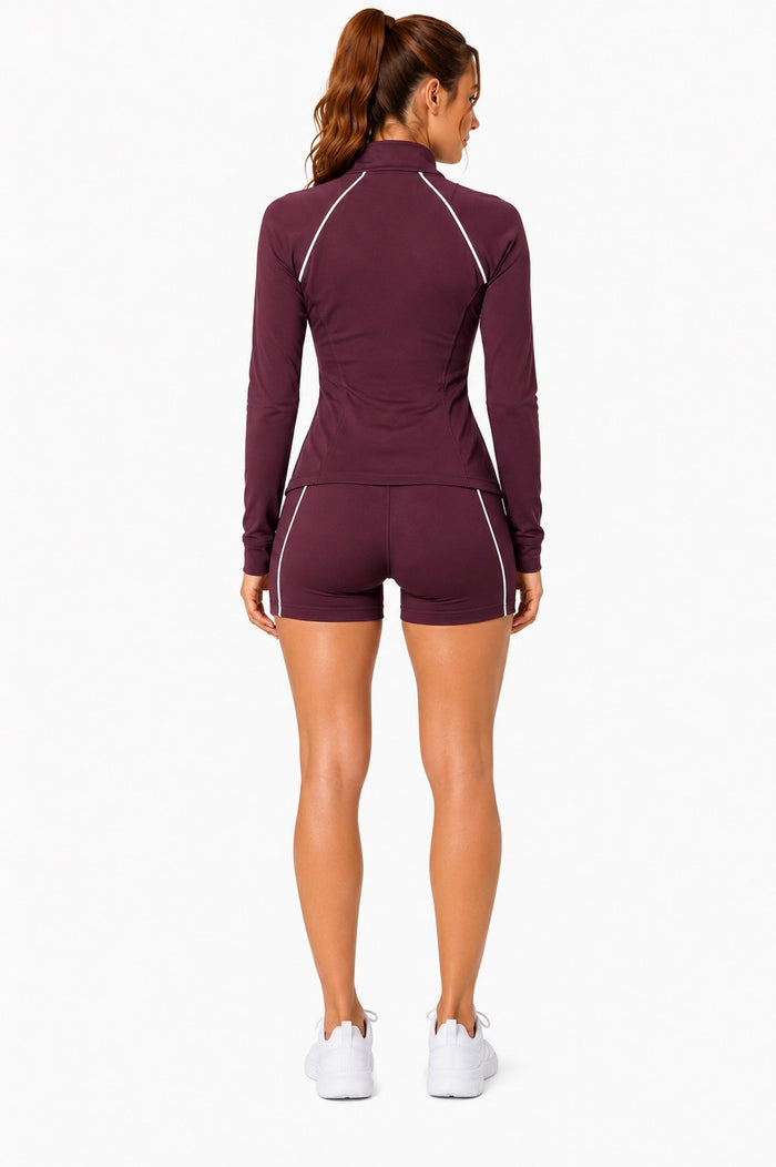 3 pcs activewear set sports bra with shorts with jacket seT