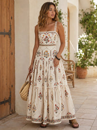 Andalusian Garden Tiered Maxi Dress