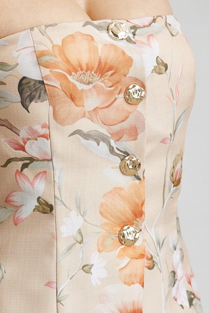 FLORAL BUSTIER PANT SET