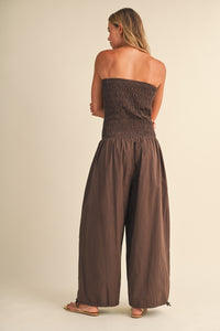 Tube Top Edge Balloon Fit Jumpsuit