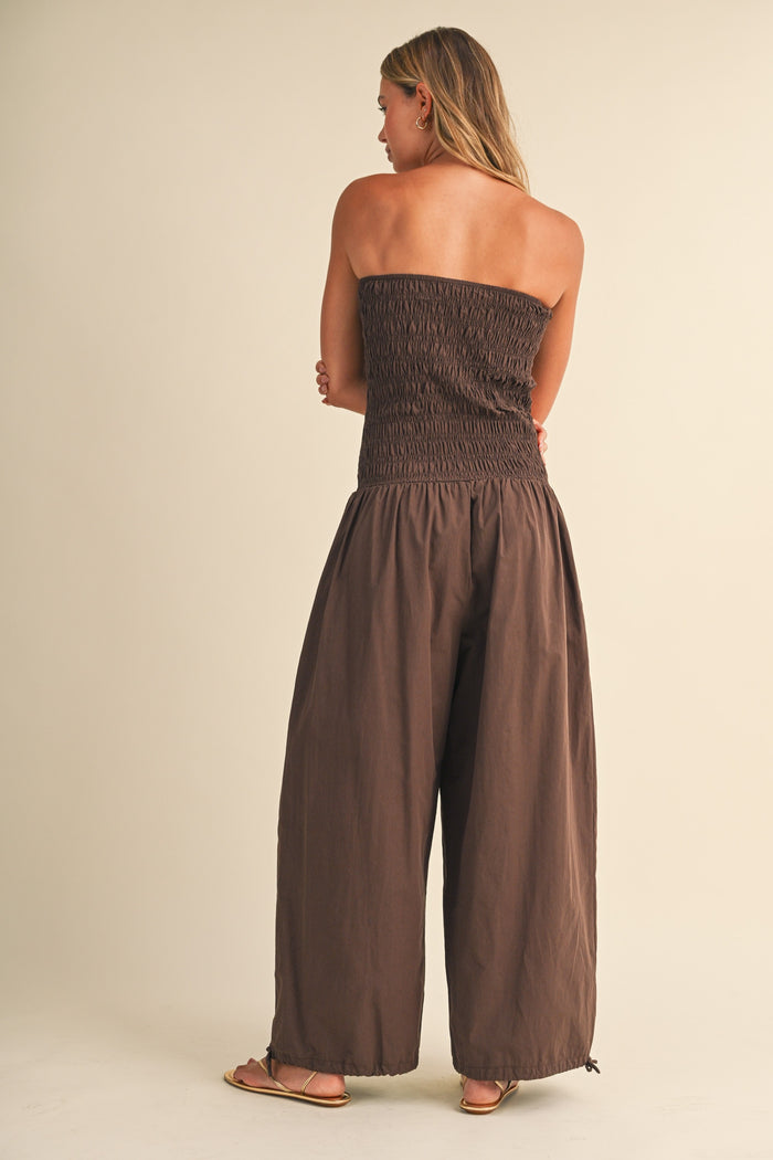 Tube Top Edge Balloon Fit Jumpsuit