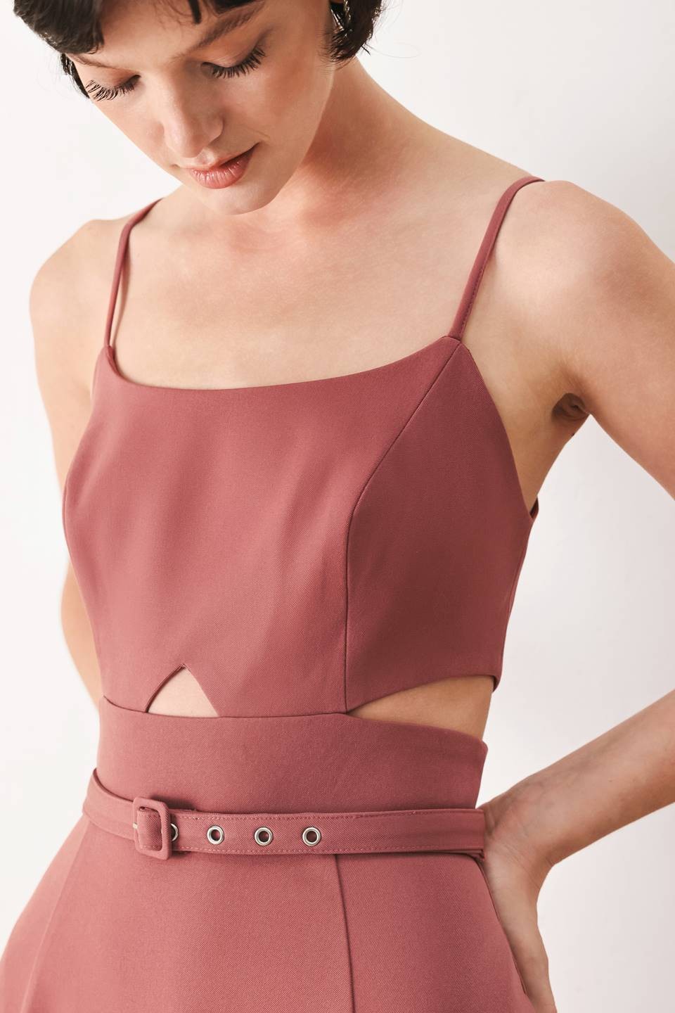 rose midi open side dress