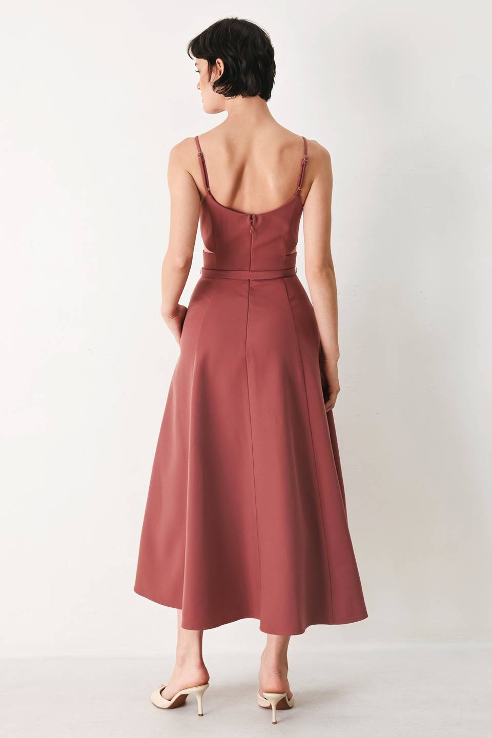 rose midi open side dress