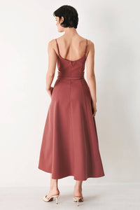 rose midi open side dress