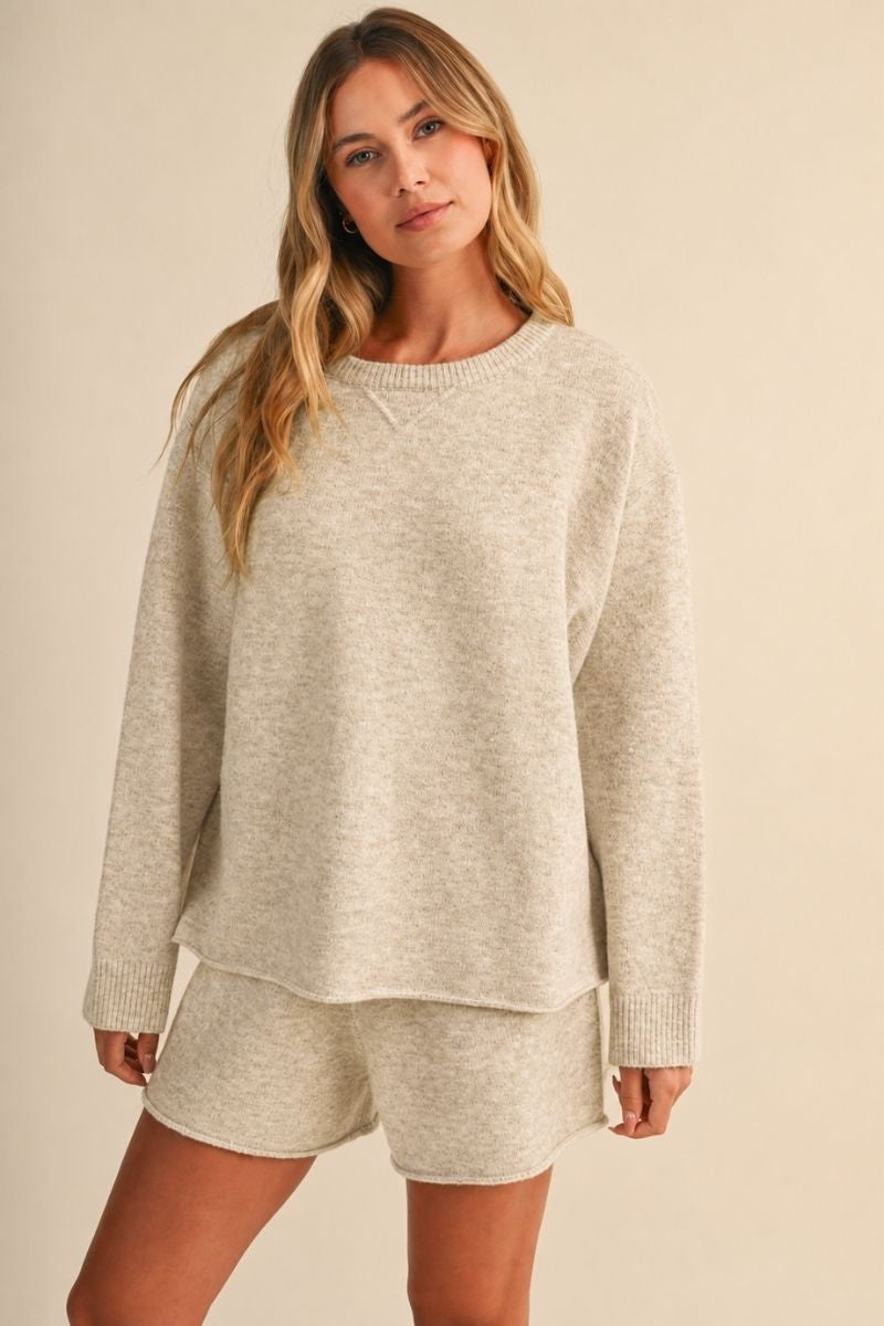 Long Sleeve Sweater & Shorts Set