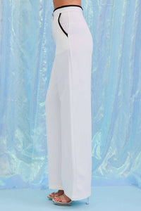 WOVEN VEST AND PANTS SET WITH CONTRAST DETAIL