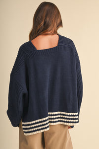 Catch of the Day Lobster Print V-Neck Knit Sweater