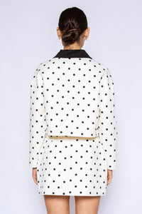 Lala Poka Polka Dot Crop Jacket & Mini Skirt Set