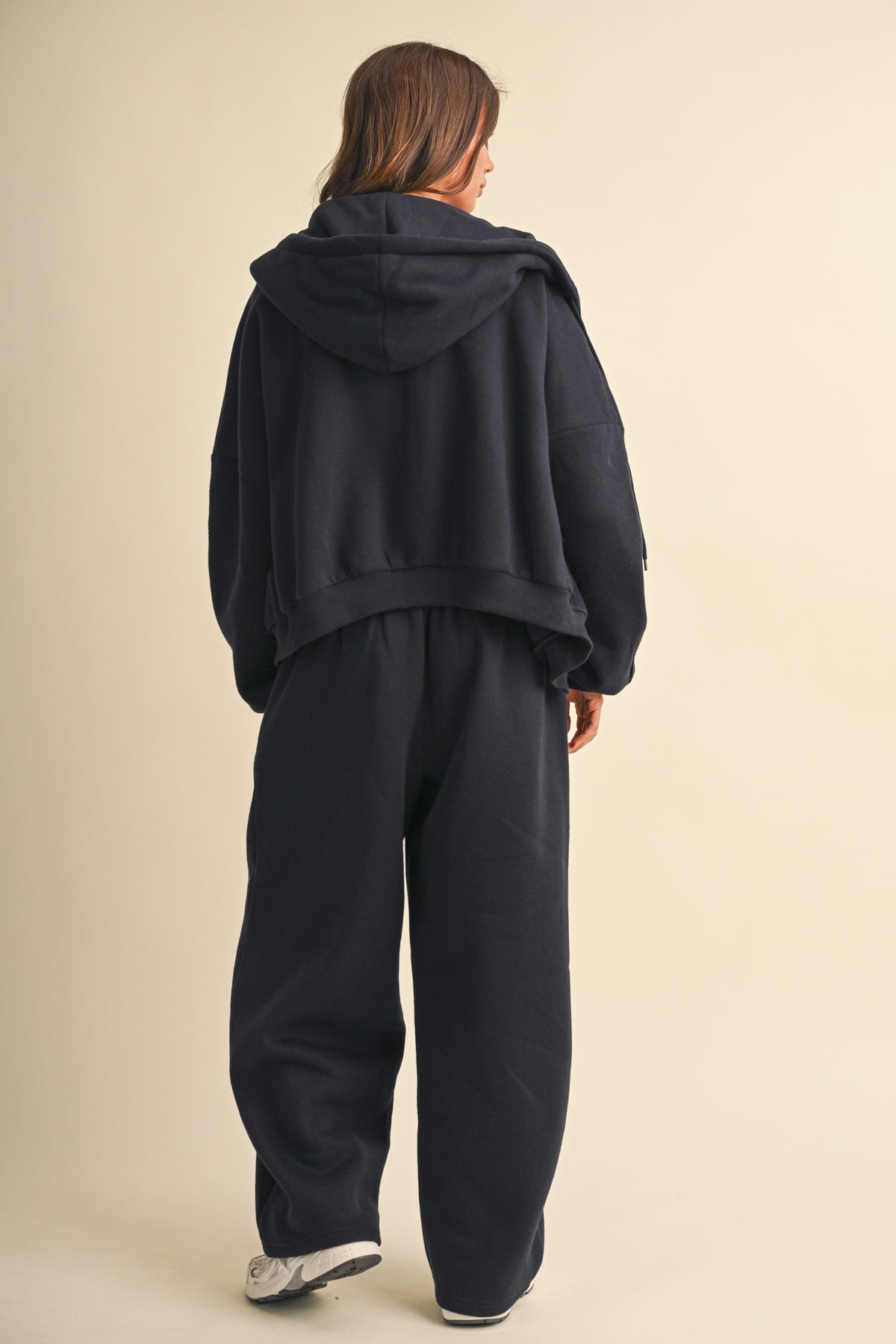 Raw Edge Seam Detail Hoodie & Straight Leg Jogger Set