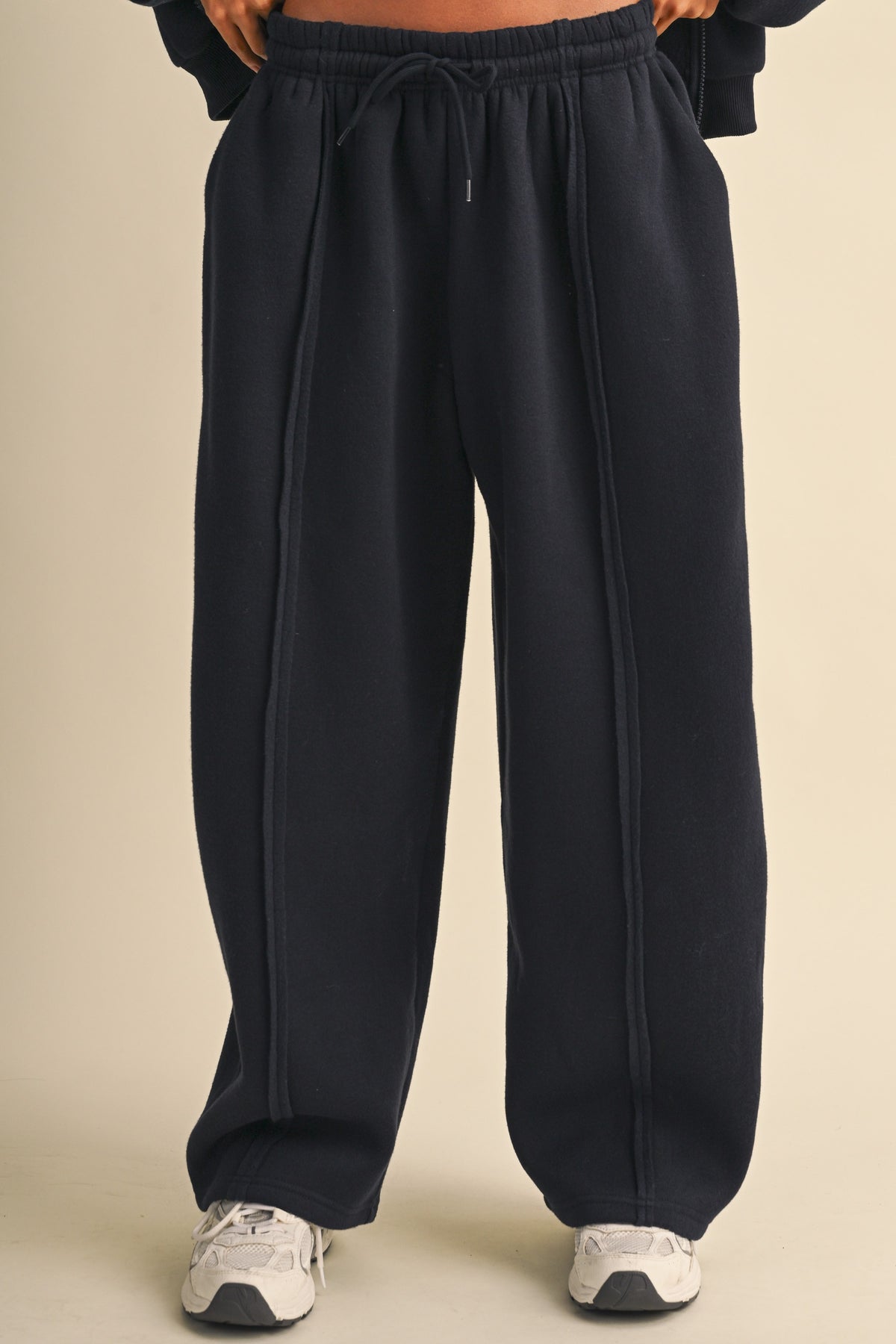Raw Edge Seam Detail Hoodie & Straight Leg Jogger Set