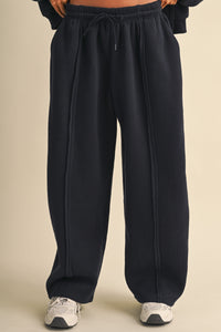 Raw Edge Seam Detail Hoodie & Straight Leg Jogger Set
