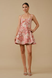 Floral Jacquard Mini Dress
