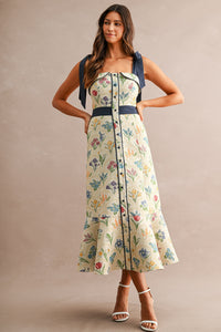 Tapestry Embroidery Mermaid Midi Dress
