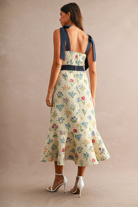 Tapestry Embroidery Mermaid Midi Dress