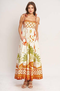Ivory Multi Printed Woven Maxi Dress