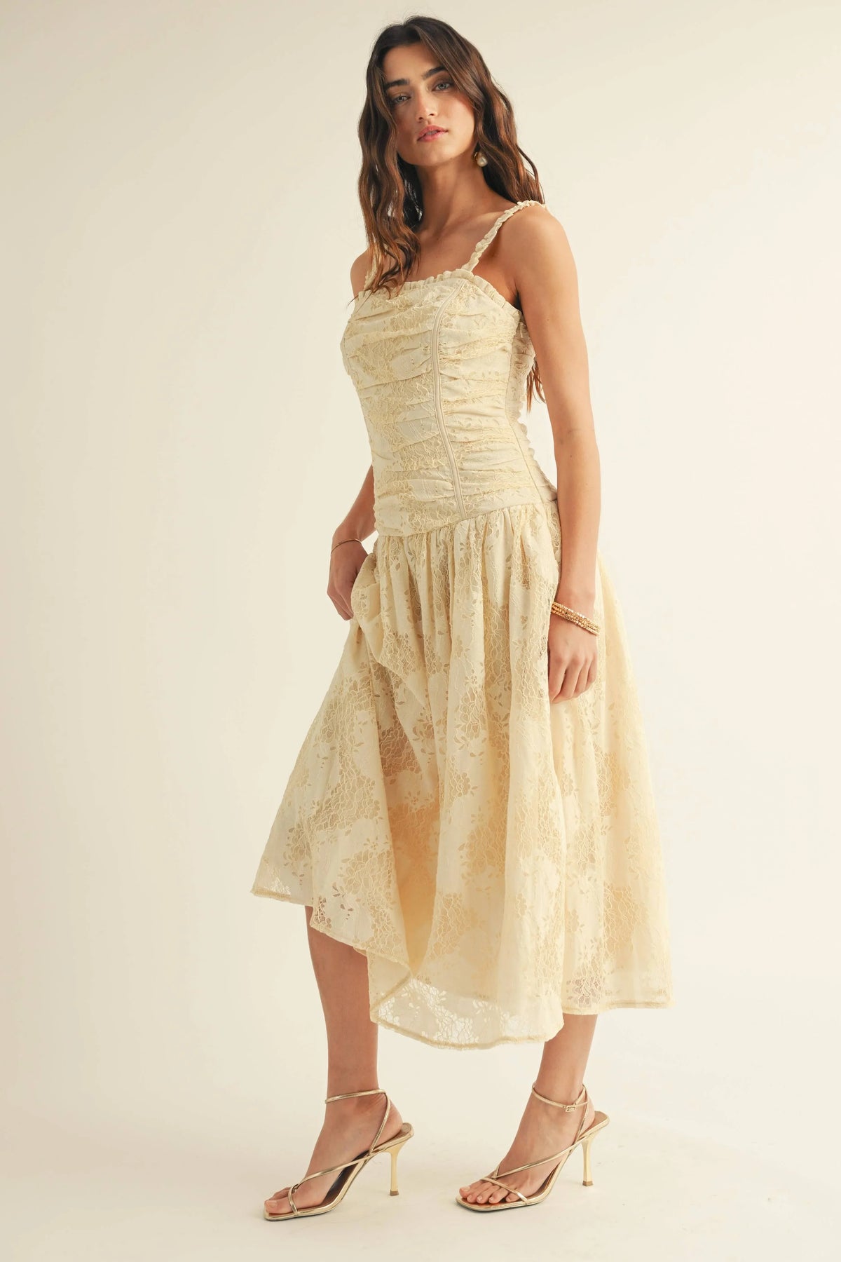 Lace Corset Midi Dress