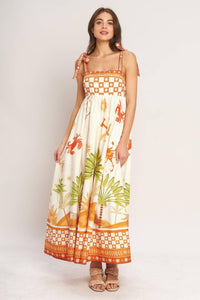Ivory Multi Printed Woven Maxi Dress