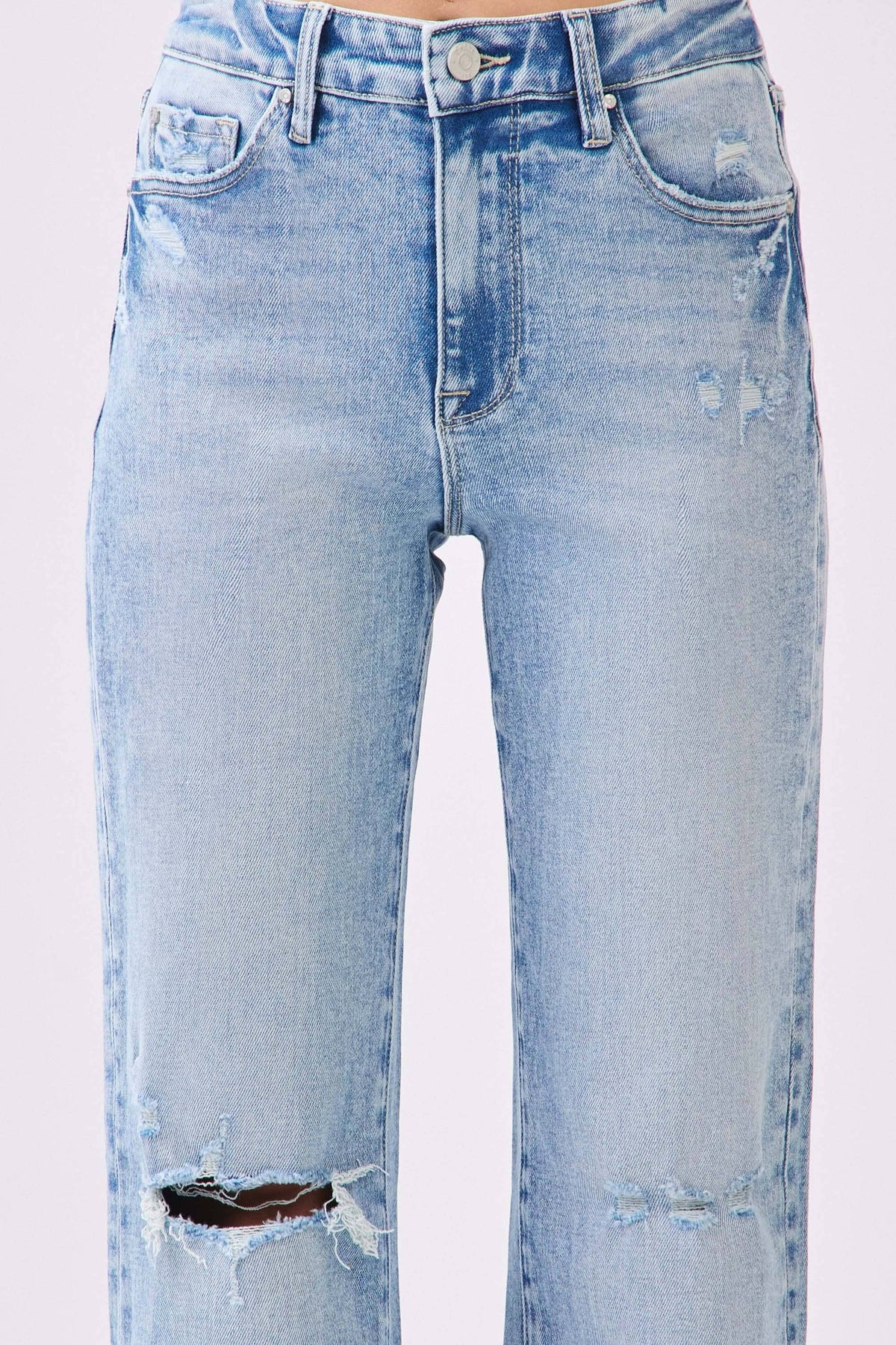 HIGH RISE STRETCH VINTAGE FLARE W/ RAW HEM JEANS