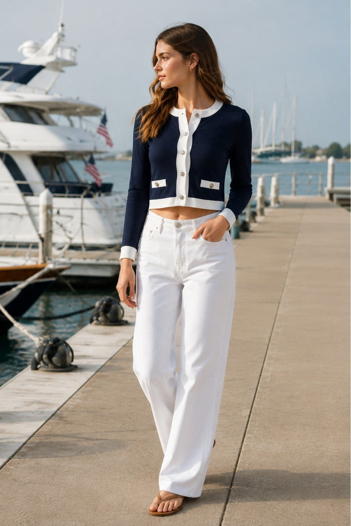 Contrast Bouclé Jacket