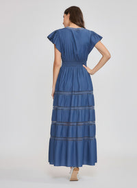 DENIM CHAMBRAY MAXI DRESS
