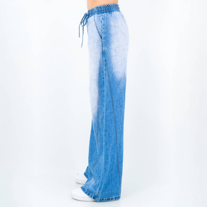 WIDE LEG PULL ON STYLE JEANS