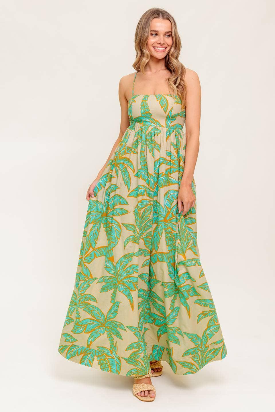 Floral Harmony A-Line Maxi Dress