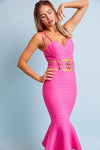 Bandage Belted Bodycon Midi Dress - PRIVILEGE 