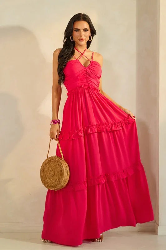Solid Tiered Maxi Dress PRIVILEGE