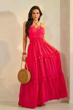 Solid Tiered Maxi Dress