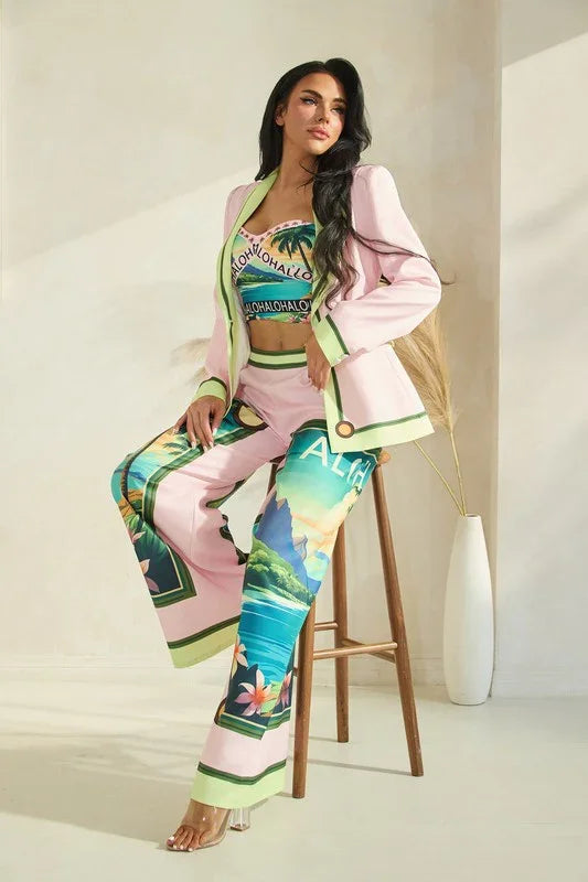 ALOHA THREE PIECE SUIT SET PRIVILEGE