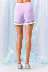 Woven Crop Shirt And Shorts Set With Embroidery