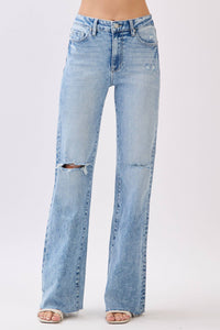 HIGH RISE STRETCH VINTAGE FLARE W/ RAW HEM JEANS