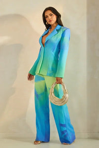OMBRE WITH PALM TREE PRINT JACKET SET  - 2 PCS SET PRIVILEGE
