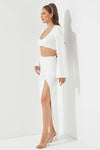 Knit long  top with rhinestone deatil and maxi skirt with rhinestone detail - PRIVILEGE 