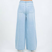 Light Blue Patchwork Wide Leg Jeans – Junior Fit