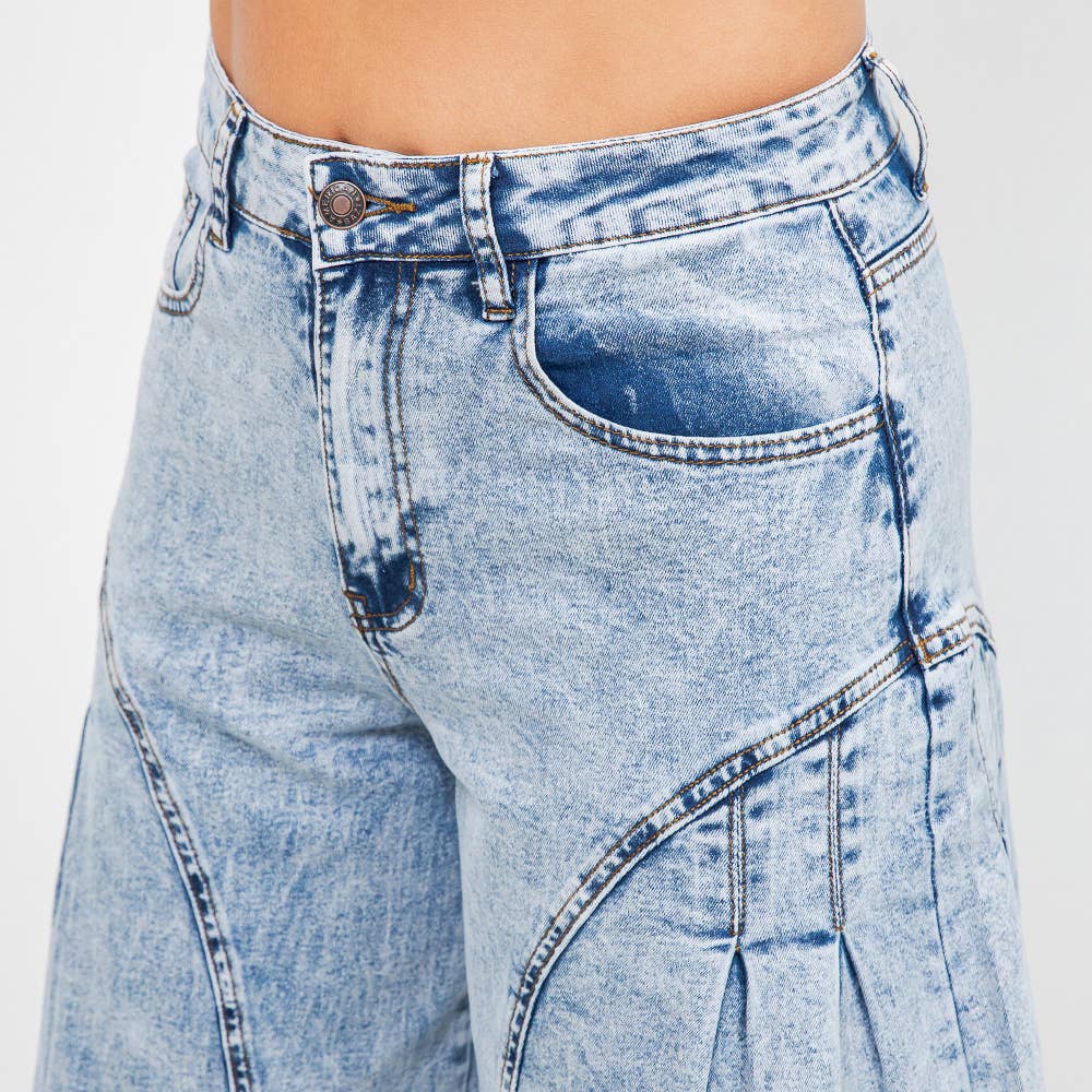 EXTRA WIDE LOOSE WASHED JEANS