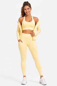 3-PIECE ACTIVEWEAR SET — SPORTS BRA, LEGGING & JACKET