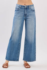 Mid Rise Comfort Relaxed Barrel Wide Leg Jeans