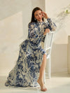 SMOCKING DETAIL ASMETRIC RUFFLE DRESS